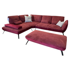 Poco Ecksofa 80007 Webstoff Paris Chianti Rot Und Samtstoff Rivera 