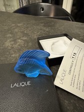 Lalique Fisch Blau Neu OVP