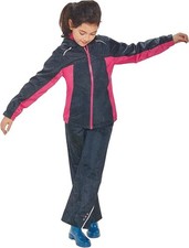 Mädchen Regenanzug 2-teil SET Tragetasche Regenjacke Regenhose Hose Jacke Kinder