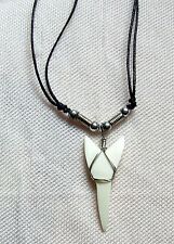 Haifisch Zahn Nachbildung Halskette groß Lederband weißer Hai Tigerhai Walhai