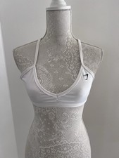 Gymshark Sport BH Gr. S Weiß Minimal Sports Bra Neckholder Leichter Halt