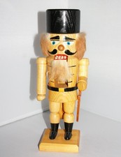 Nussknacker, Erzgebirge, Soldat, Husar, naturfarben, mit Schwert, schwarzer Hut