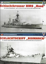 Fotos der Kriegsschiffe "Bismarck" und HMS "Hood" (2 Fotos)