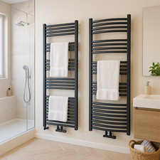 Badheizkörper Anthrazit Mittelanschluss Gebogen Handtuchtrockner Heizkörper