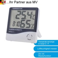 Thermometer / Hygrometer - Luftfeuchtigkeit Wetterstation-  Uhrzeit Alarmwecker