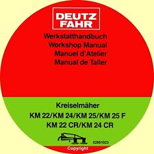 Werkstatthandbuch Deutz Fahr Kreiselmäher KM22 KM 24 KM25 KM25F KM22CR KM24CR
