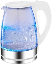 1,7 Liter 2200 Watt Wasserkocher Wasser Kocher Teekocher Edelstahl Glas LED 360°