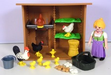 PLAYMOBIL aus 4492 Hühnerstall Hahn Huhn Küken Eier Stroh Bäuerin Korb Eimer #27