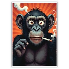 Affe Bild Humor A4 Kunstdruck