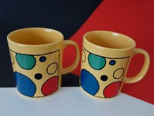 70er Becher Pott Mugg Keramik KILNCRAFT STAFFORDSHIRE England gelb 300 ml