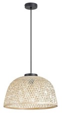 Rabalux 72025 Pendelleuchte 1 Spot Rattan, E27-Holz, schwarz, rund, Skandinavisc