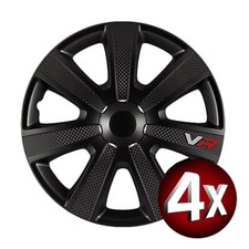 4x Radkappen Radblenden 14" Zoll VR BLACK Radzierblenden  