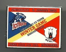 EISHOCKEY PIN  EISBÄREN BERLIN Winter GAME  NÜRNBERG ICE Tigers   258    DEL NHL