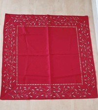 Festliche Mitteldecke Tischdecke Weihnachten 85x85cm Rot  Bestickt