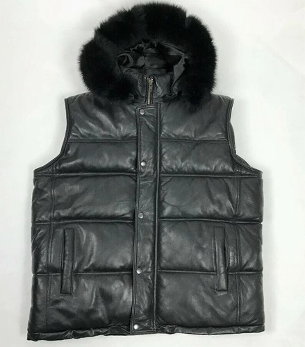 Herren schwarze lammlederweste - herren,