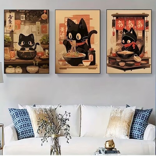 3er leinwanddruck japan katze - 3er,