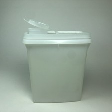 Tupperware vintage 70er Jahre Vorratsdose mit Schütt-Deckel weiß transparent
