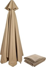 Plcnn Terrassenschirm Ersatzdach – 3 m, Hellbraun, mit 8 Rippen, UV