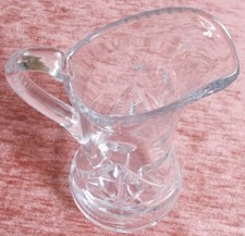 Saftkrug Wasserkrug Kristallglas Henkelkrug geschliffen Bodenstern vintage 60er
