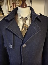 Drykorn Herren Woll-Mantel Skopje Gr. 50 dunkelblau neuwertig