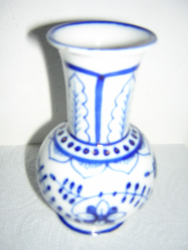 Vintage blau weiße - vase, mit