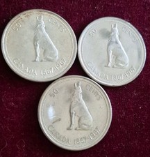 Lot of 3x 50 Cents 1967 Canada