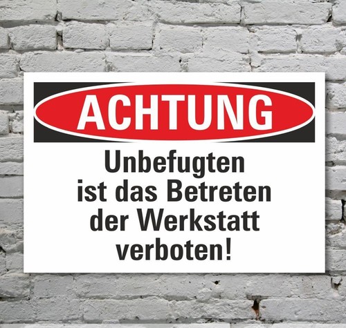 Schild achtung betreten der - achtung,