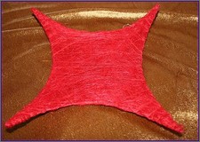 Sisalraute 20 cm x 20 cm  rot 28 cm diagonal Sisal Metalldraht Basteln Deko