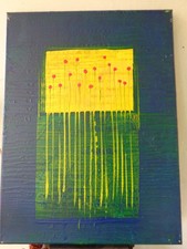 Wandbild Acryl auf Leinwand 29,5cm x 40cm Handgemalt Aufhängbereit #A