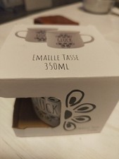 Schöne  Emaille Becher mit