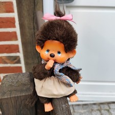 Monchhichi Mädchen Sekiguchi 1974 Japan, blaue Augen, Vintage