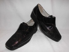 WALDLÄUFER Damen Halbschuhe Klettversch Lackleder-Kroko 43,5 (9) W: H, bordo NEU