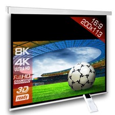 16:9 SlenderLine Beamer Motorleinwand 200 x 159 (194x109) cm HDTV 3D 4K 88"
