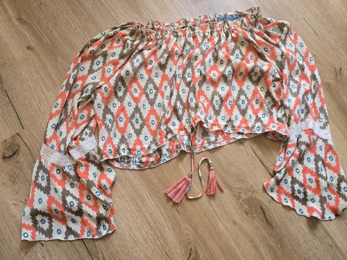 Boho seidenbluse crop astro - crop,