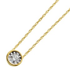 Solitär Brillantkette Gold 585 14 Karat Natur Diamant 0.10ct 46