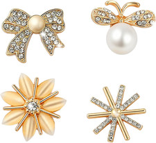 Broschen Set für Damen Gold -