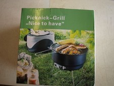 Tragbarer Picknick Grill mit Thermotasche Ø24,5cm Holzkohle für unterwegs