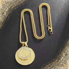 Islamisch muslemisch Halskette Auszug aus Koran in Gold für Männer und Frauen