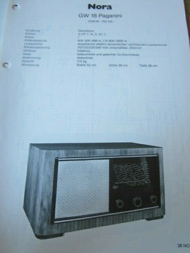 Schaltplan radio nora 18 - schaltplan, gw