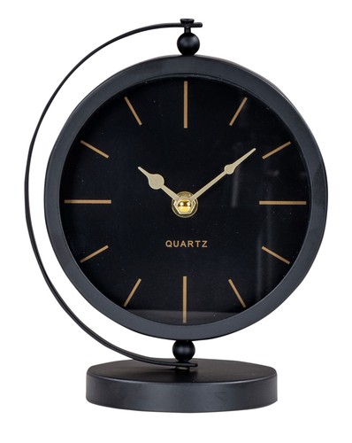 Tischuhr h20cm schwarz gold - tischuhr,
