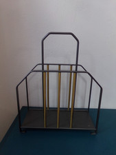 Zeitungsständer Zeitschriftenständer Aufbewahrung Metall grau-gold-farben