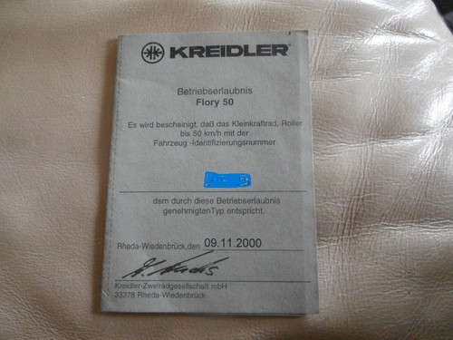 Kreidler betriebserlaubnis - kreidler,