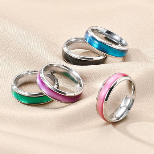Ring silber lila pink grün - lila,