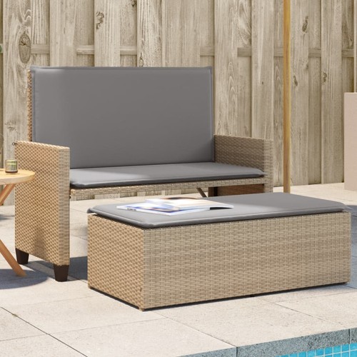 Gartenbank mit kissen hocker - gartenbank,