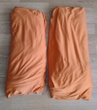 2 x Spannbetttuch Spann-Bettlaken Satinoptik Terracotta Orange 100x200cm 