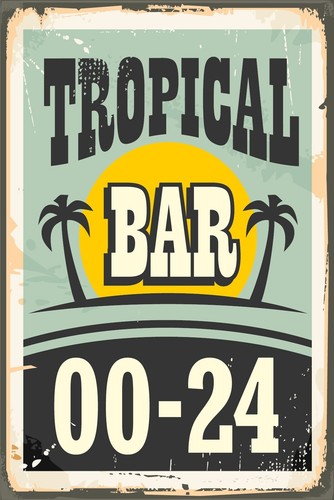 Blechschild 20x30 tropical bar - 20x30,