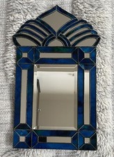 Tiffany Technik Glaskunst Spiegel 51 X 30 cm, Handarbeit