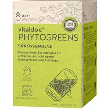 vitaldoc® PHYTOGREENS  Sprossenglas für Keimsaat mit Deckel, Anzucht Keimlinge