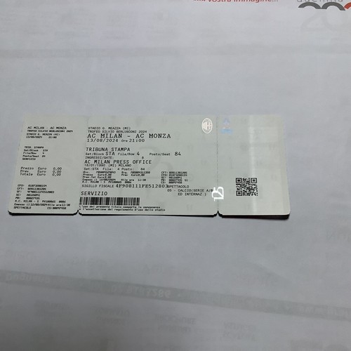 Ticket stub milan monza - ticket/stub, milan-monza
