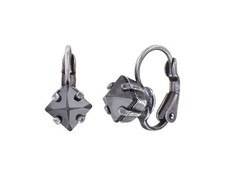 Konplott: Ohrringe Punk Classics, kleine viereckige Solitär-Kristallohrringe